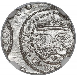 Zygmunt III Waza, Szeląg Wilno 1617 - bez L - rzadki - NGC MS66