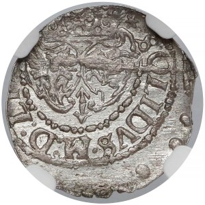 Zygmunt III Waza, Szeląg Wilno 1618 - ODWRÓCONY monogram - NGC MS62