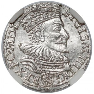 Zygmunt III Waza, Trojak Malbork 1594 - otwarty - NGC MS61