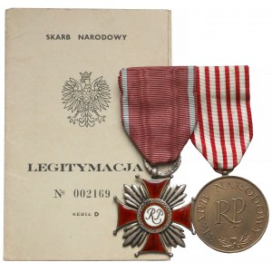 Medal SKARB NARODOWY z Legitymacją i Krzyż Zasługi (Spink) 