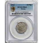 Wolne Miasto Gdańsk, LUSTRZANE 10 fenigów 1923 - PCGS PR63