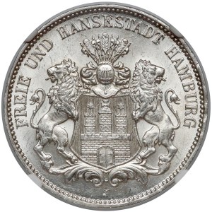 Hamburg, 3 marki 1914-J - NGC MS64