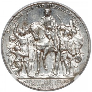 Prusy, 3 marki 1913 - Bitwa Narodów - NGC MS60