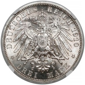 Saksonia-Weimar-Eisenach, 3 marki 1910-A - NGC MS64