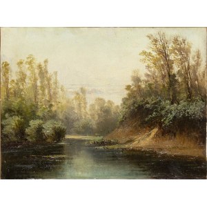 ATTR. CARLO CRESSINI (Genoa, 1864 - Milan, 1938), Lagoon landscape