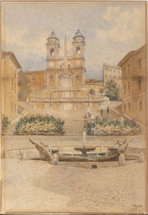 FILIPPO ANIVITTI (Roma, 1876 - 1955), Spanish Steps