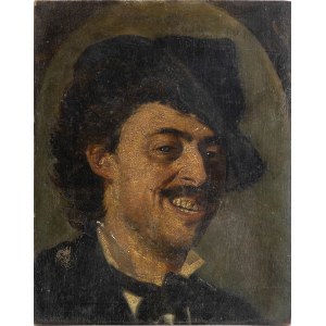 ORESTE DA MOLIN (Piove di Sacco, 1856 - 1921), Portrait of smiling man and sketch of old man on the back, 1876
