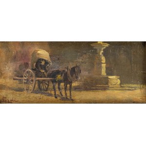 LUIGI GIOLI (San Frediano a Settimo, 1854 - Florence, 1947), Buggy waiting