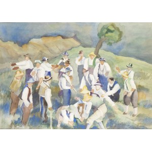 CARLO D'ALOISIO DA VASTO (Chieti, 1892 - Rome, 1971), Peasants in celebration, 1928