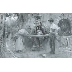 FRANCESCO PAOLO MICHETTI (Tocco da Casauria, 1851 - Francavilla al Mare, 1929), Ragazzi ad una fontana, 1891