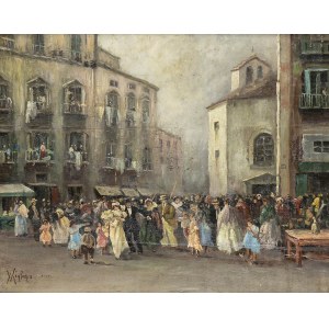 VINCENZO MIGLIARO (Naples, 1858 - 1938), Wedding party