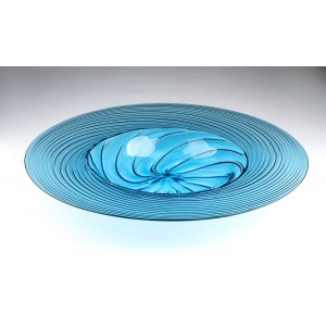 VENINI - OPULUS COLLECTION, Piatto acquamare, 1980