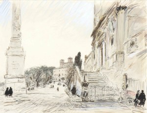 MICHELE CASCELLA (Ortona, 1892 - Milan, 1989), Trinità dei Monti in Rome