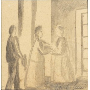 VIRGILIO GUIDI (Rome, 1891 - Venice, 1984), La visita, 1921