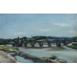 ALBERTO ZIVERI (Rome, 1908 - 1990), Ponte Milvio, 1947