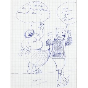FEDERICO FELLINI (Rome, 1920 - 1993), Satirical drawing