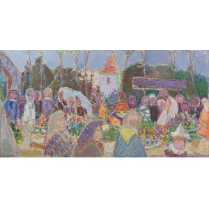 Jan WODYŃSKI (1903 - 1988), Blumenmarkt, 1971