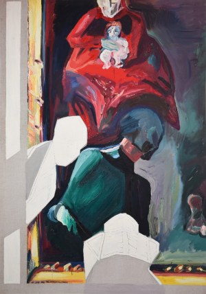 Andrzej ZWIERZCHOWSKI (ur. 1954), Białe bałwany przed arcydziełem malarstwa europejskiego, 1990