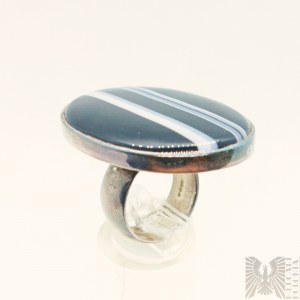 Srebrny pierścionek z agatem - srebro 925