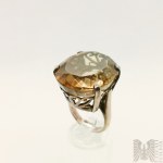 Srebrny pierścionek z kwarcem dymnym - srebro 925