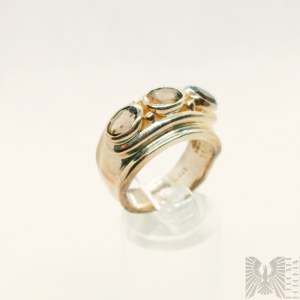 Srebrny pierścionek z kwarcami dymnymi - srebro 925