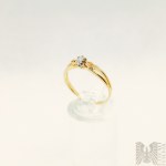 Złoty pierścionek z diamentem - złoto 585/14K, z certyfikatem