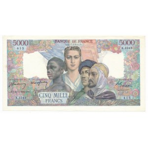 Francja - 5.000 franków 1947 - rzadsze podpisy