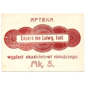 Łódź - Apteka Edgard von Ludwig - 5 marek