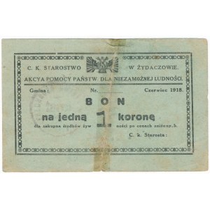 Żydaczów - 1 korona 1918