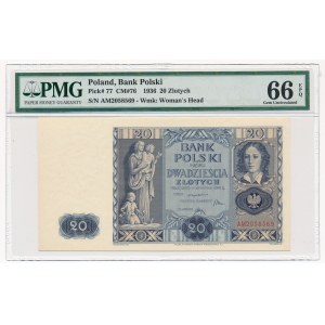 20 złotych 1936 -AM- PMG 66 EPQ