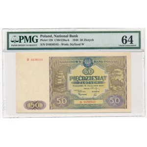 50 złotych 1946 -D- PMG 64