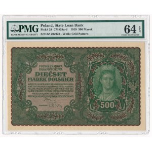 500 marek 1919 - II Serja Z - PMG 64 EPQ 