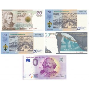 Zestaw banknotów kolekcjonerskich + 0 EURO 