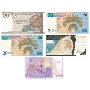 Zestaw banknotów kolekcjonerskich + 0 EURO 