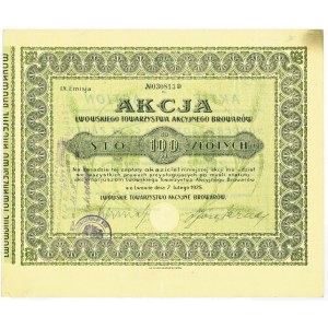 Lwowskie Towarzystwo Akcyjne Browarów -IX Emisja- 100 złotych 