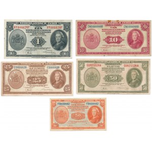 Holenderskie Indie - 50 centów i 1,10,25 i 50 guldenów 1943