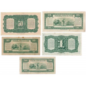 Holenderskie Indie - 50 centów i 1,10,25 i 50 guldenów 1943