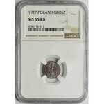 1 grosz 1927 - NGC MS65 RB