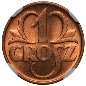 1 grosz 1937 - NGC MS66 RD