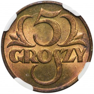 5 groszy 1923 - NGC MS66 - tylko jeden oceniony wyżej