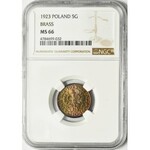 5 groszy 1923 - NGC MS66 - tylko jeden oceniony wyżej