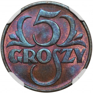 5 groszy 1928 - NGC MS64 RB 