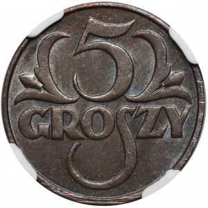 5 groszy 1930 - NGC MS62 BN