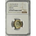 Głowa Kobiety 2 złote 1934 - NGC MS63★