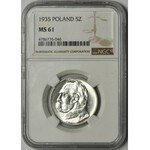 Piłsudski 5 złotych 1935 - NGC MS61