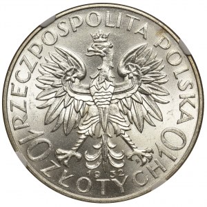 Głowa Kobiety 10 złotych 1932 Warszawa - NGC MS63