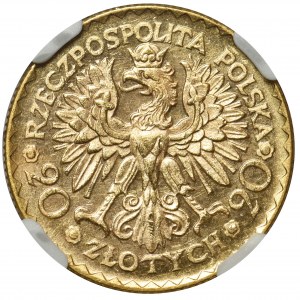 Chrobry 20 złotych 1925 - NGC MS64