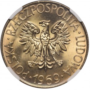 Kościuszko 10 złotych 1969 - NGC MS66