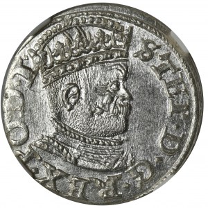 Stefan Batory, Trojak Ryga 1586 - NGC MS64