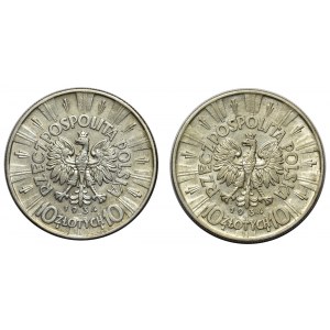 ZESTAW - 2 szt. Piłsudski 10 złotych 1934 